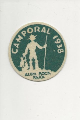 Felt Patch - " 1938 Camporal " Alum Rock Park - Boy Scout Bsa 6 - 5