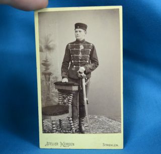1880 Cdv Foto German Deutsches Heer 4th Or 6th Husar Hussar Vi Army Corps Soldat