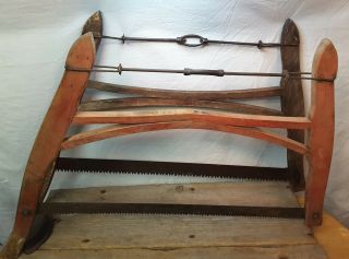 Vintage Antique Farm Barn Buck Saw Old Logging Hand Woodworking Tools - 2 Saws
