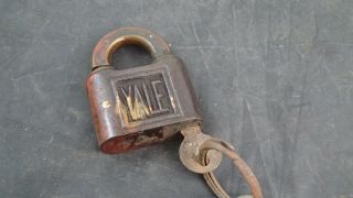 Vintage Yale & Towne Mfg.  Co Brass Padlock With Key Stamford Conn.  Usa