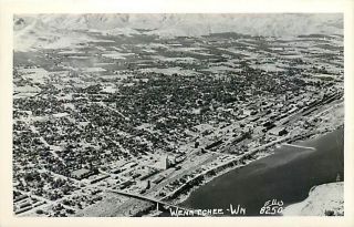 Wa,  Wenatchee,  Washington,  Rppc,  Aerial View Of City,  Ellis No 8250