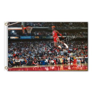 Michael Jordan Throw Dunk 3x5ft Flag Banner Mj Bulls Poster Collectible