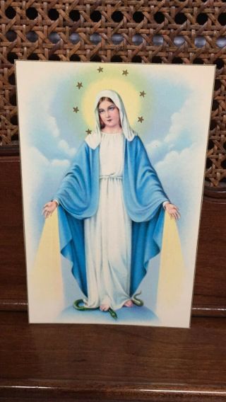 Vintage Catholic Blessed Virgin Mary Post Card Our Lady Of Grace