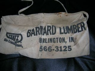 Vintage Burlington Indiana Barnard Lumber Co.  Nail Apron - Ok