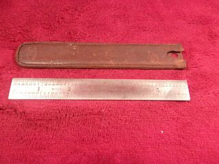 Vintage " The L.  S.  S.  Co. ,  No.  603,  6 " Metal Ruler,  Tempered No.  4 W/leather Case