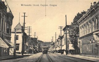 Or - 1900’s Trolley On Willamette Street In Eugene,  Oregon - Lane County