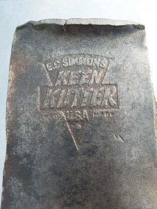 Vintage E.  C.  Simmons Keen Kutter Single Bit Axe Head,  2.  5 lbs roughly 2