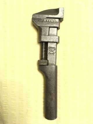 Vtg Billings Adjustable Wrench 6 - 1/2” Long.  Stamped E & M Co.  All Steel.  U.  S.  A.