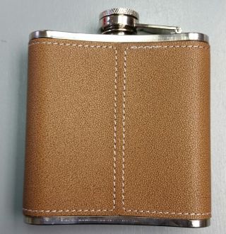 California Highway Patrol CHP Law Enforcement Leather & Stainless 6oz Flask 5