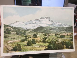 Vintage Old Colorado Postcard Fishers Peak Trinidad Snow Capped Mountain Range