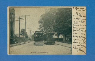 Morgantown,  Wv,  Pc View Wvu Library,  2 Street Cars,  84 On Rt,  Football Note 1905