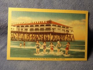 Vintage Postcard View Of The Pier At Old Orchard Beach,  Maine