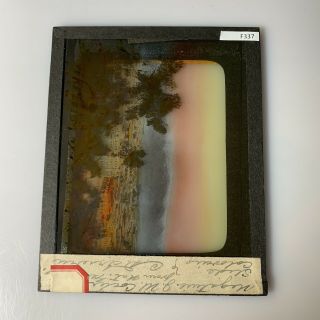 Vtg Magic Lantern Glass Slide Photo Andes Mountains From Santiago Chile Color 3