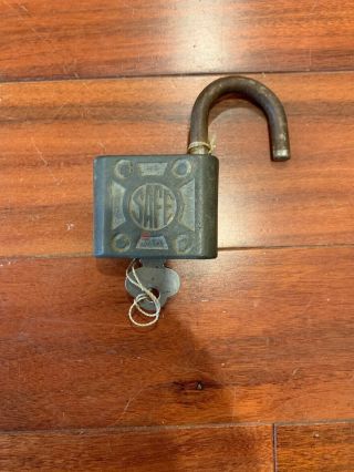 Vintage Safe Lock WITH Key 3