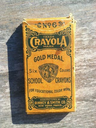 Antique Crayola 6 Count School Crayons Binney & Smith Co.