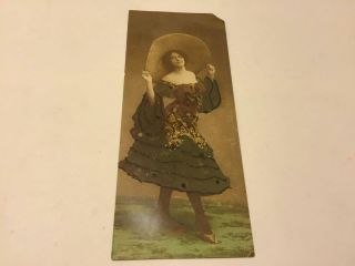 Antique German Oranotypie Photo Woman W Costume Large Hat Foreign E.  1900 