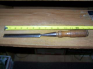 Old Wood Chisel Socket Chisel 3/4 " With Wooden Handle Stamped Lakeside