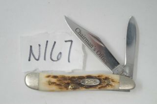 Case Xx Peanut Pocket Knife Bone Folding 6220 Ss 2 Blade Usa Pen Clip Point