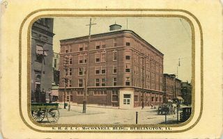 Postcard S.  R.  & I.  C.  Mcconnell Co.  Building,  Burlington,  Iowa - Circa 1910