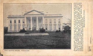 Washington Dc White House Street View Antique Postcard K88867