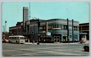 Louisville Ky Greyhound Depot Art Deco Post House Cafeteria 1950s Bus & Cars