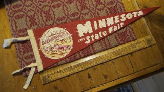 Vintage Souvenir Felt Pennant 1957 Minnesota State Fair