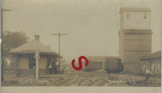 Rppc Showing The Baltimore & Ohio Rr Depot And Yard In Omaha Illinois