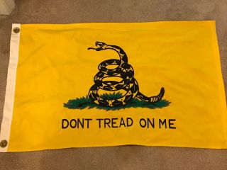 Don’t Tread On Me Stitched Flag 2x3’ - Yellow Tea Party Culpepper Gadsden