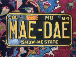 Mae - Dae Vanity Personalized License Plate Mo Missouri May Day Mayday