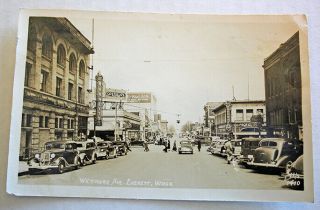 Vintage Cars 1946 Wetmore Avenue Cheney Washington State Real Photo Post Card