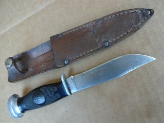 Vintage Remington Umc Rh 28 Black Handle Hunting Knife 4 - 1/2 Inch Blade