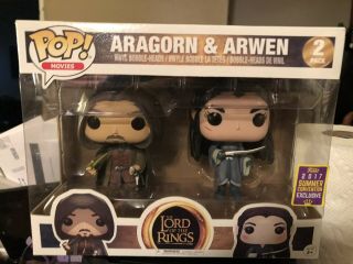 Funko Pop Movies Lord Of The Rings Aragorn&arwen 2017 Sdcc Exclusive Sticker