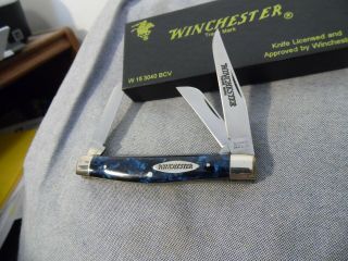 Winchester W15 3040 Bcv 3 Blade Stockman Blue Crushed Velvet Handles 1995