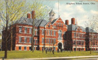 Ironton Ohio Kingsbury School Street View Antique Postcard K79470