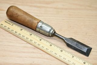 Old Wood Tools Vintage 7/8 " Berg Eskilstuna Sweden Bevel Edge Socket Chisel