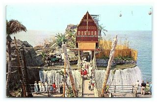 Vintage Postcard Tiki South Sea Island Pacific Ocean Park Santa Monica Ca J16