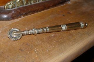 Antique 19th Century Solid Brass.  Leather Work / Bookbinders Tool,  6.  5 " Heavy