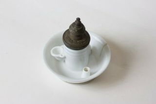 Antique French porcelain inkwell with mechanical weight,  France 3