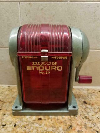Vintage Dixon Enduro Pencil Sharpener No.  20 Red