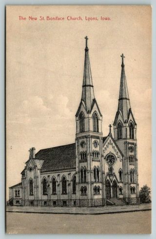 Lyons Clinton Iowa St Boniface Roman Catholic Church Gothic Revival Artist 1908