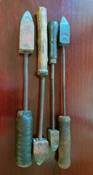 Vintage Copper Tip Soldering Irons - Blacksmith Tools X 4