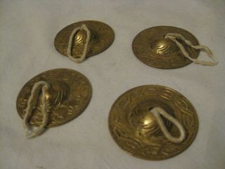 vintage ornate brass castanets metal belly dancer instrument 2 pair castanet set 5