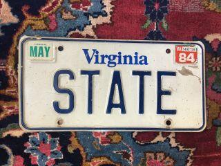State Vanity Personalized License Plate Indiana Va Virginia Dmv U University