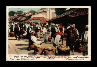 Dr Jim Stamps Postcard Scenes At The Weekly Market In Sarajevo 1904
