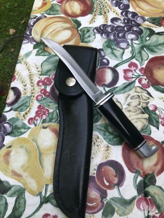 Vintage Buck 105 Fixed Blade Knife W/ Leather Sheath