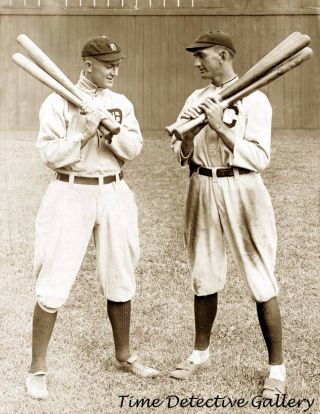 Baseball Greats Ty Cobb & Joe Jackson,  Cleveland,  Oh 1913 - Historic Photo Print