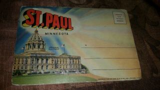 Vintage Picture Card Book Souvenir St.  Paul Minnesota Postcard Many Old Photos