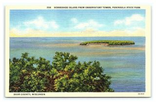 Vintage Postcard Teich Horseshoe Island Door County Wisconsin I1