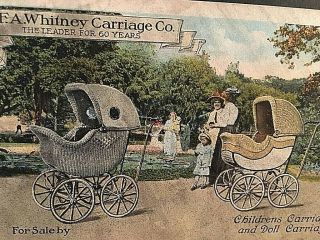 Postcard Advertising For F.  A Whitney Carriage Co.  In Reading,  Pa.  T7