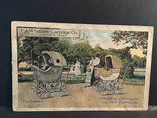 Postcard Advertising for F.  A Whitney Carriage Co.  in Reading,  PA.  T7 2